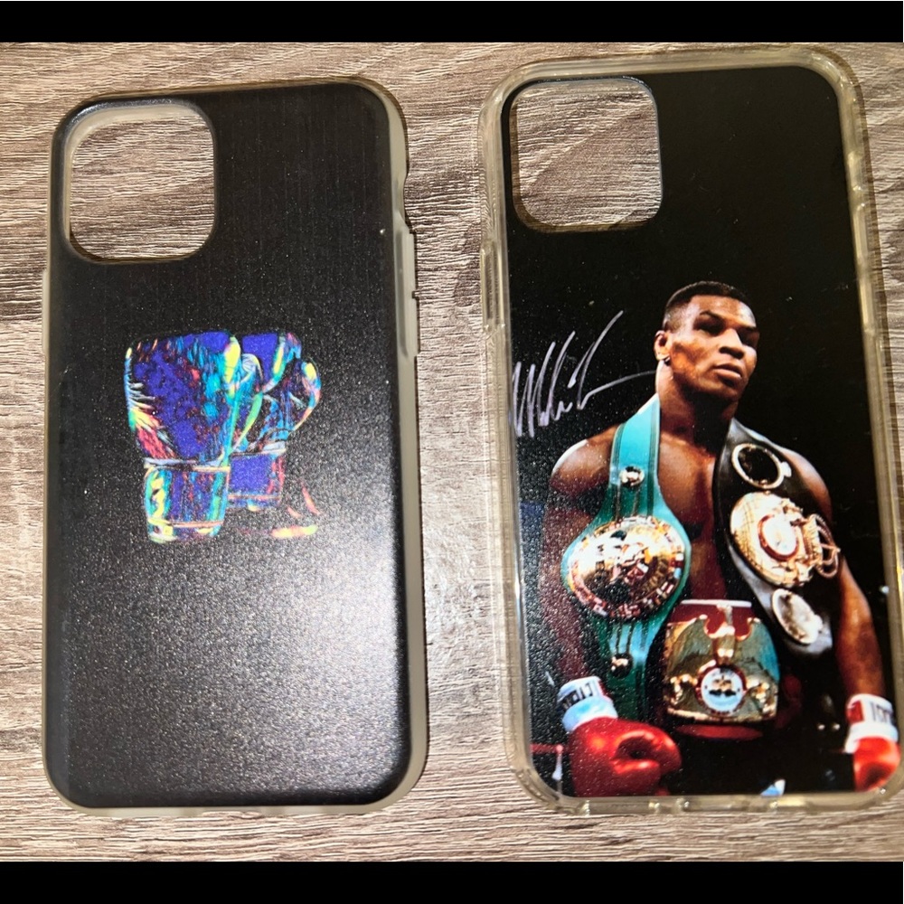2 iPhone 11 Pro cases Mike Tyson and boxing gloves